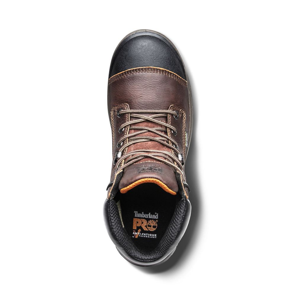 Timberland Μποτακια Εργασίας Ανδρικα Καφε/Μαυρα - Pro® Helix Hd 6\" Met Guard Comp Toe - Greece 34628